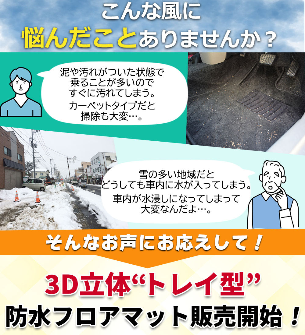 日産 ノート NOTE e-POWER E13 3D 立体 防水 ゴム フロアマット 社外品