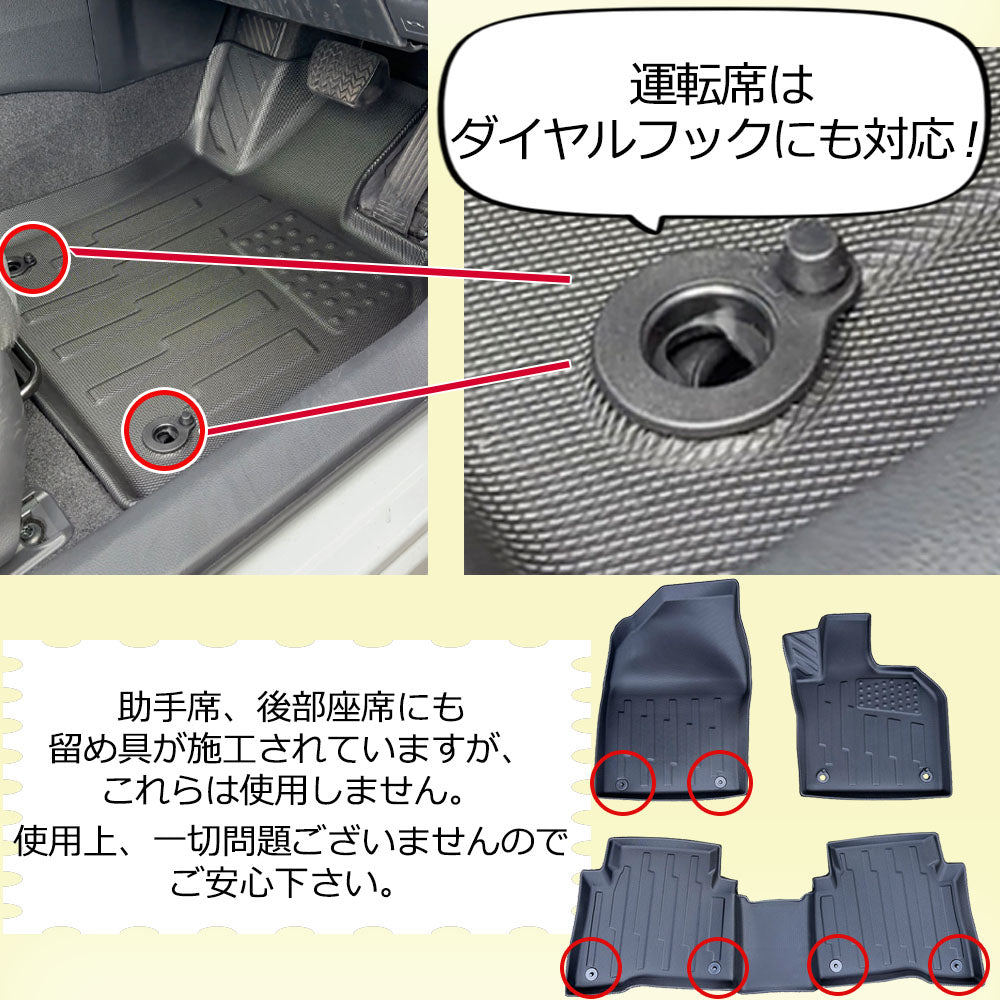 新型 プリウス 60系 3D立体 トレイ型 防水フロアマット ゴムマット 社外新品