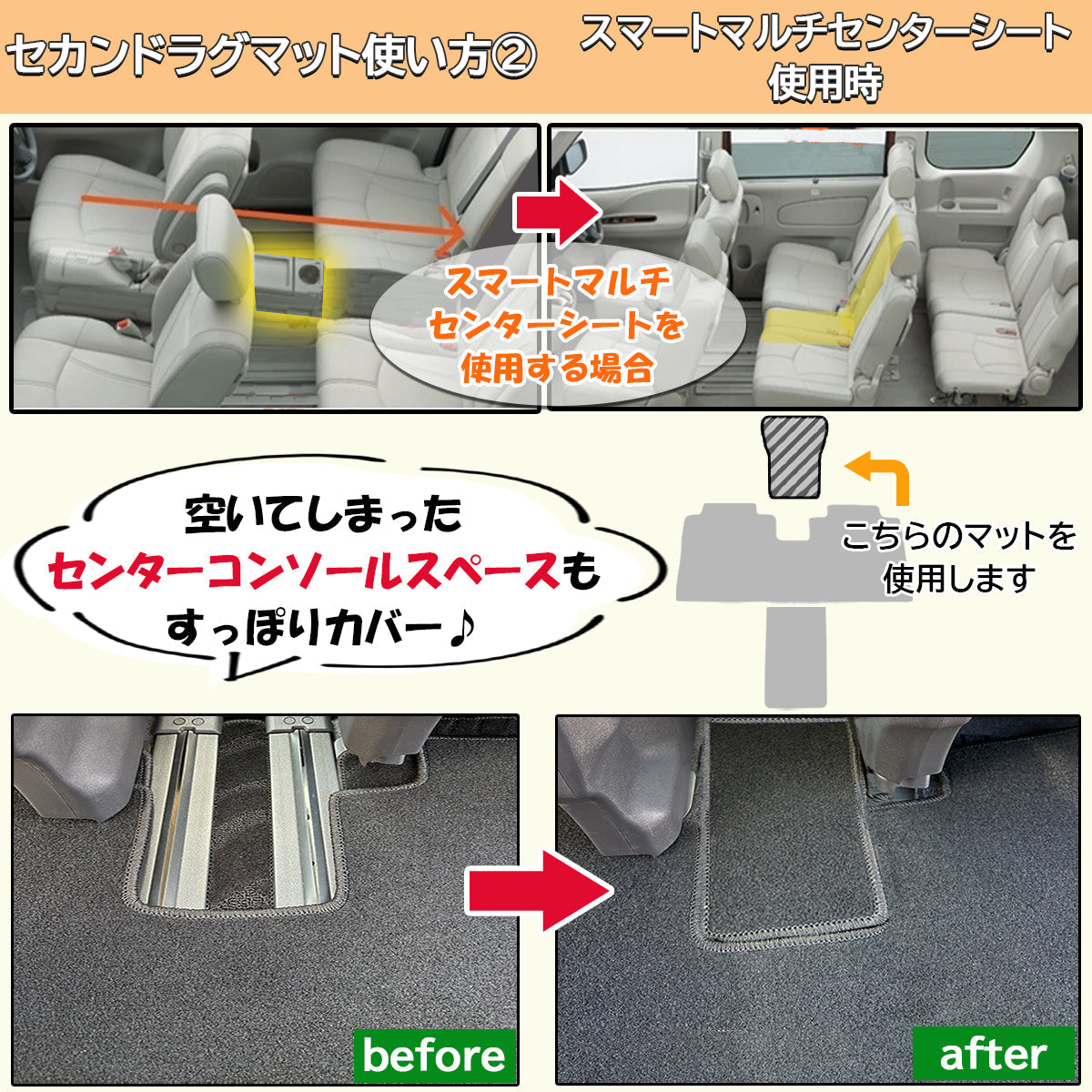日産 新型セレナ セレナe-power C28系 セカンドラグマット 2列目フロアマット 織柄シリーズ 社外新品