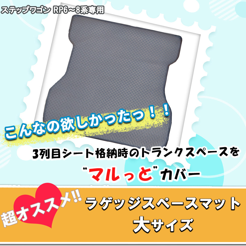 ホンダ 新型ステップワゴン RP6 RP7 RP8系 トレイ型 ゴムラゲッジマット 3D立体成型 防水マット